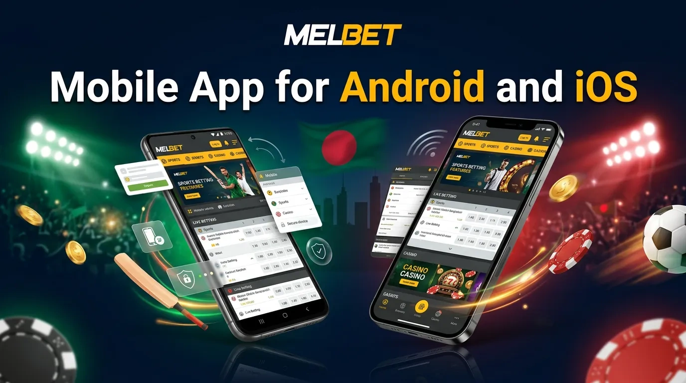 Melbet mobile app for Android and iOS with sports betting, casino games, and easy account access